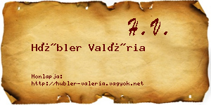 Hübler Valéria névjegykártya